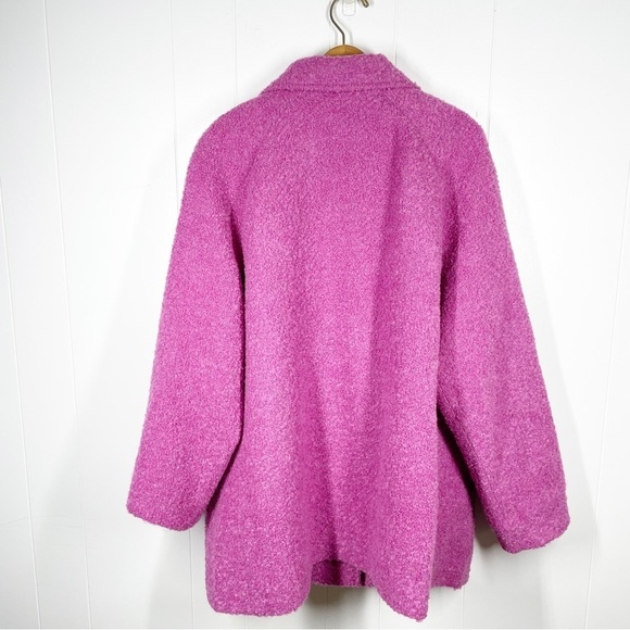 VTG Boyne Valley Weavers Ireland Wool Alpaca Blend Pink Coat Extra Large - Picture 2 of 6